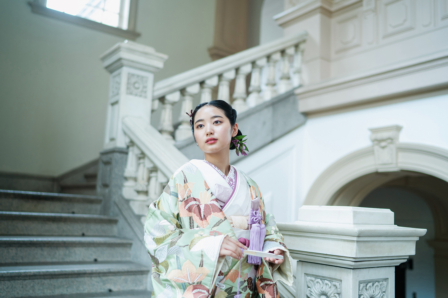 京都府庁旧本館の大階段で撮影|京都前撮り