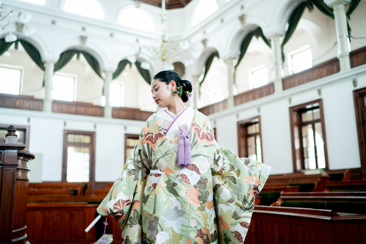 京都|旧議場でロケーションフォト|和装前撮り