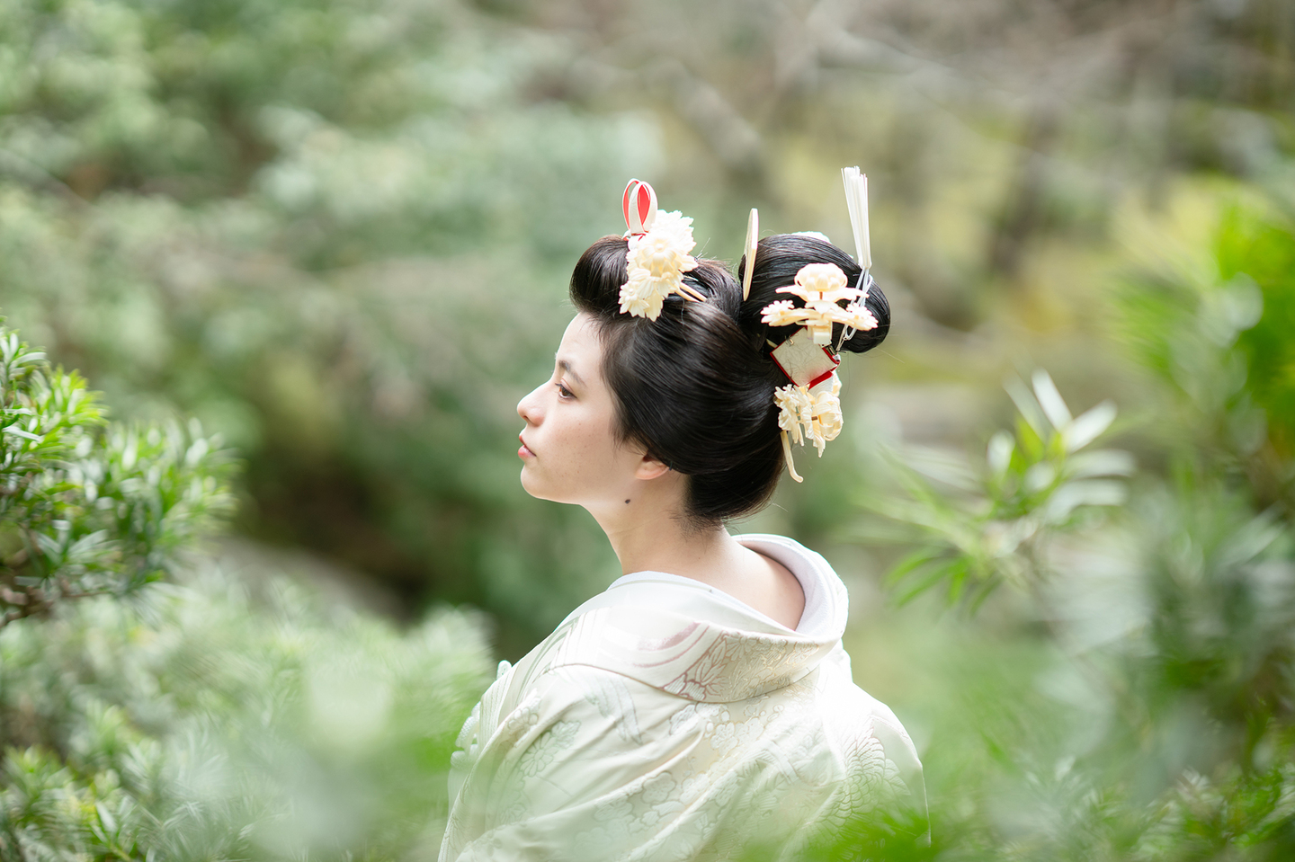 文金高島田　地毛結い　結婚式